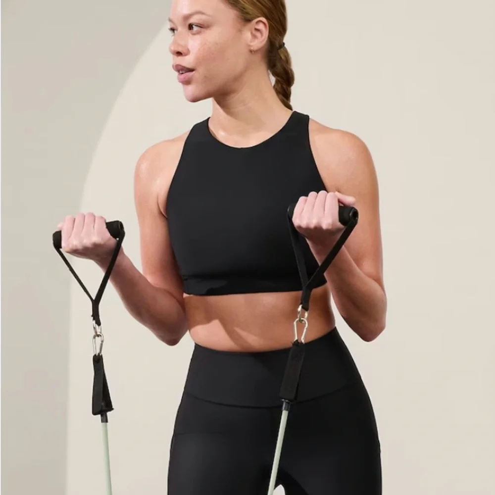 NWT Athleta Flex Space Sports Bra in Black Size L D-DD - Picture 2 of 7